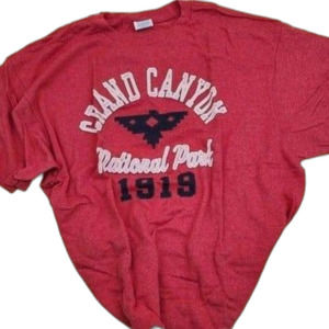 Unisex Adults Delta Pro weight Large T-shirt Red Grand Canyon National Park